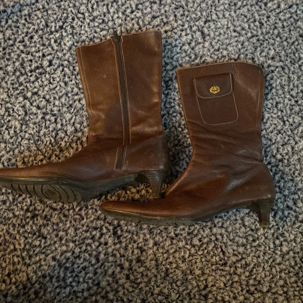 Vintage Coach leather lock and key boot